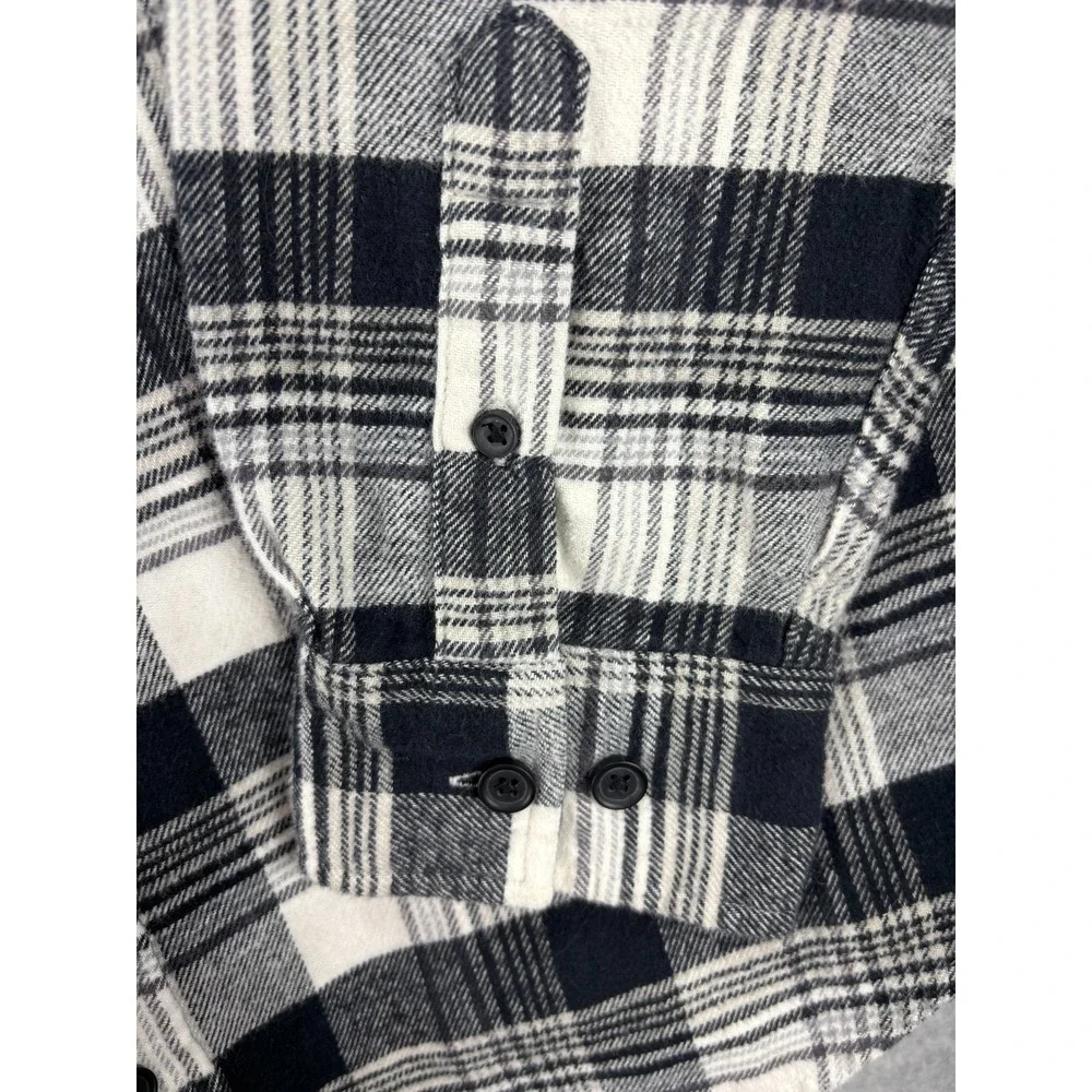 Telluride Flannel Shirt Mens XL Black White Plaid Cotton Workwear Lumberjack - Picture 5 of 13